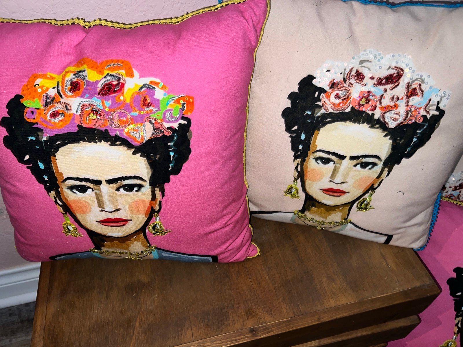 Celebrate Frida Hand Embellished Pillow brand new set of four (4) pillows