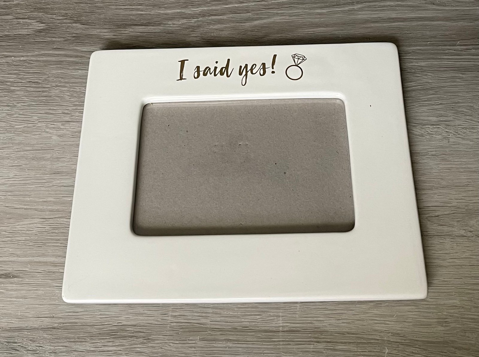 I Said Yes! Heavy White Ceramic Engagement Picture Photo Frame 6 X 4