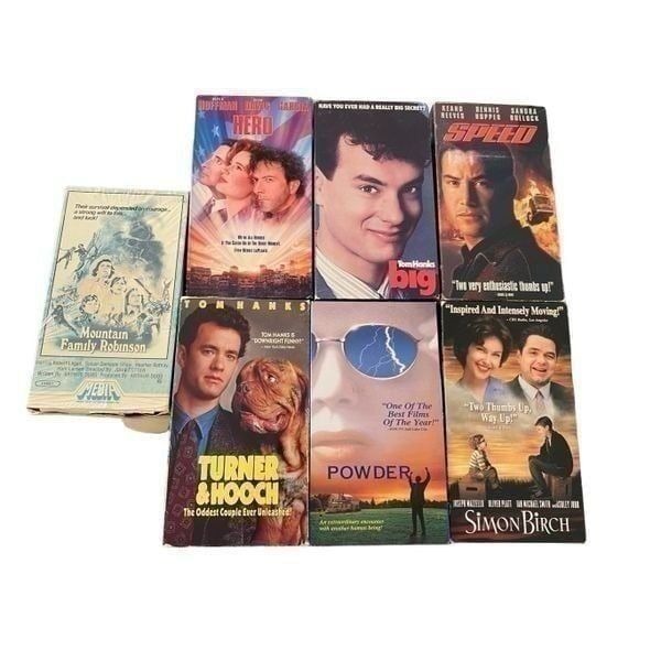 Lot of 7 VHS Tapes Speed Powder Turner & Hooch Vintage Movies 80s 90s Y2K Family
