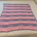 Crochet Afghan Toddler Size 56”x 43” Hand Crafted Lavender & Pink Square NEW