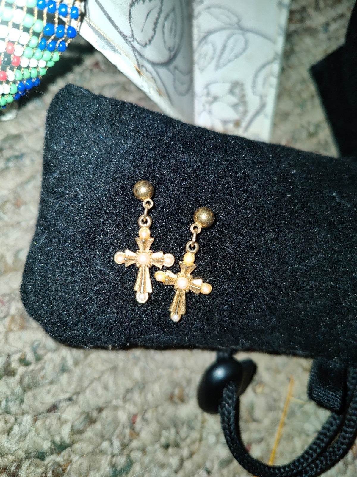 Stunning cross pear earrings
