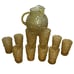 VTG Set Anchor Hocking Amber Lido Milano Honey Gold Pitcher and 10 Glasses