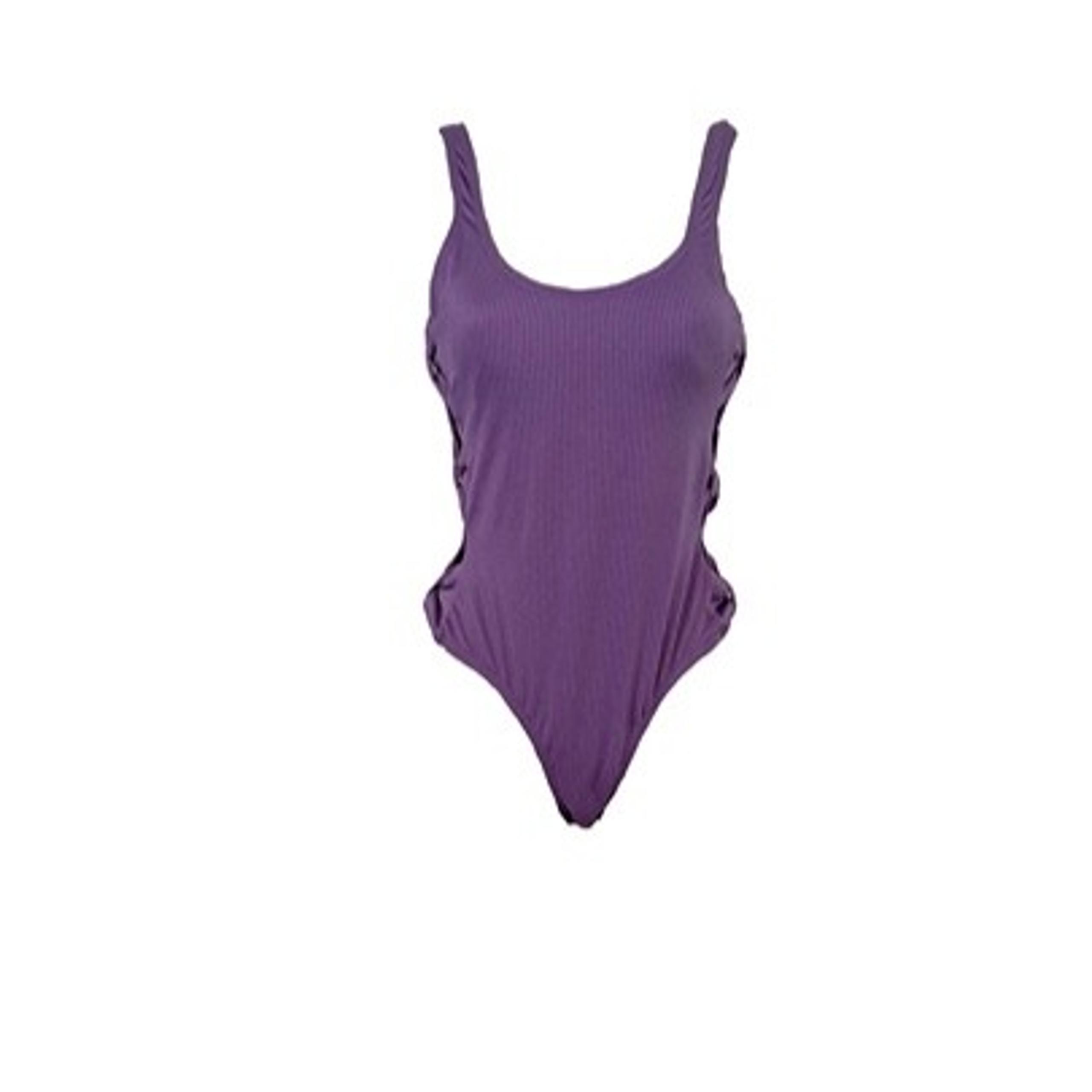 NO BOUNDAIRES Purple Cut Out Bow Swimwear - Size Medium
