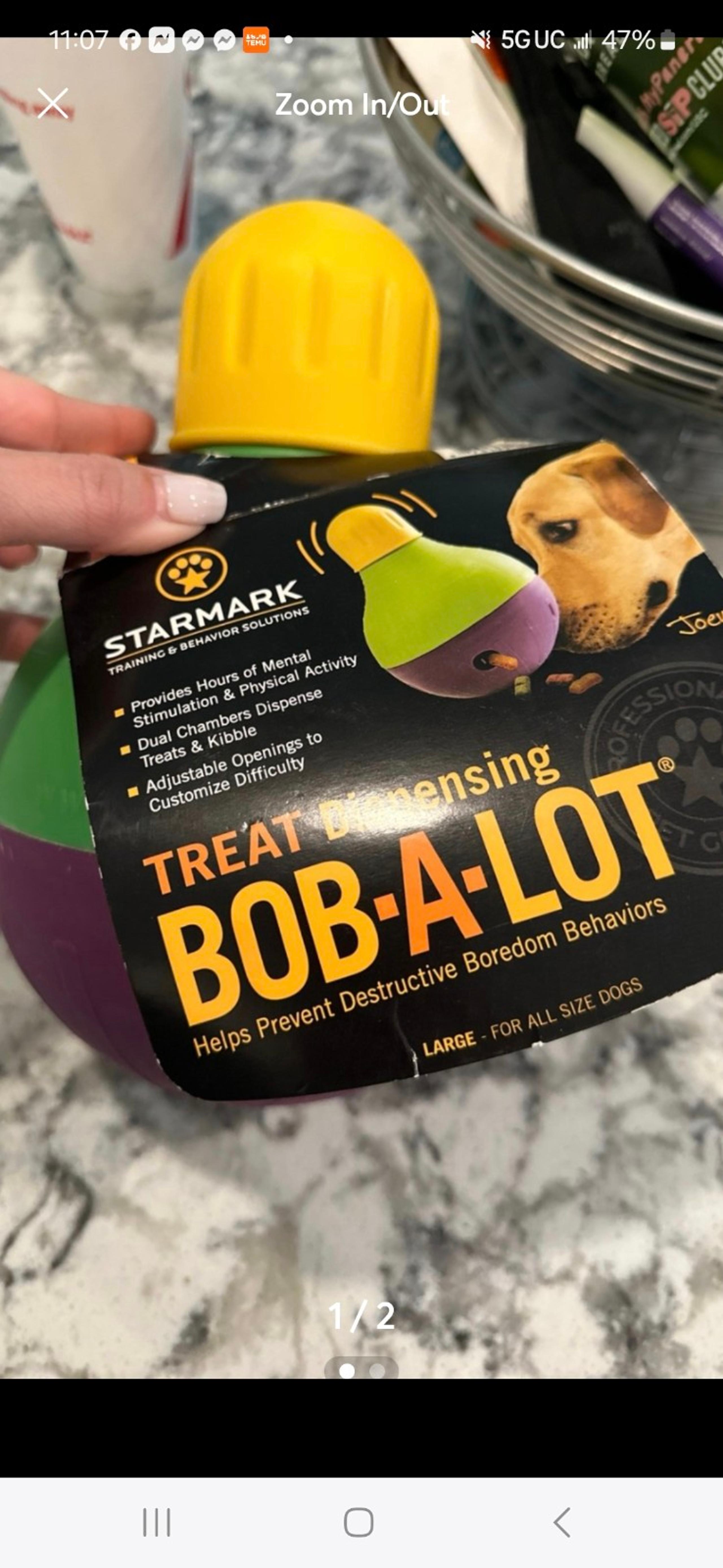 Star Mark Bob -A- lot Dog toy treat Kibble Dispensing slow feed