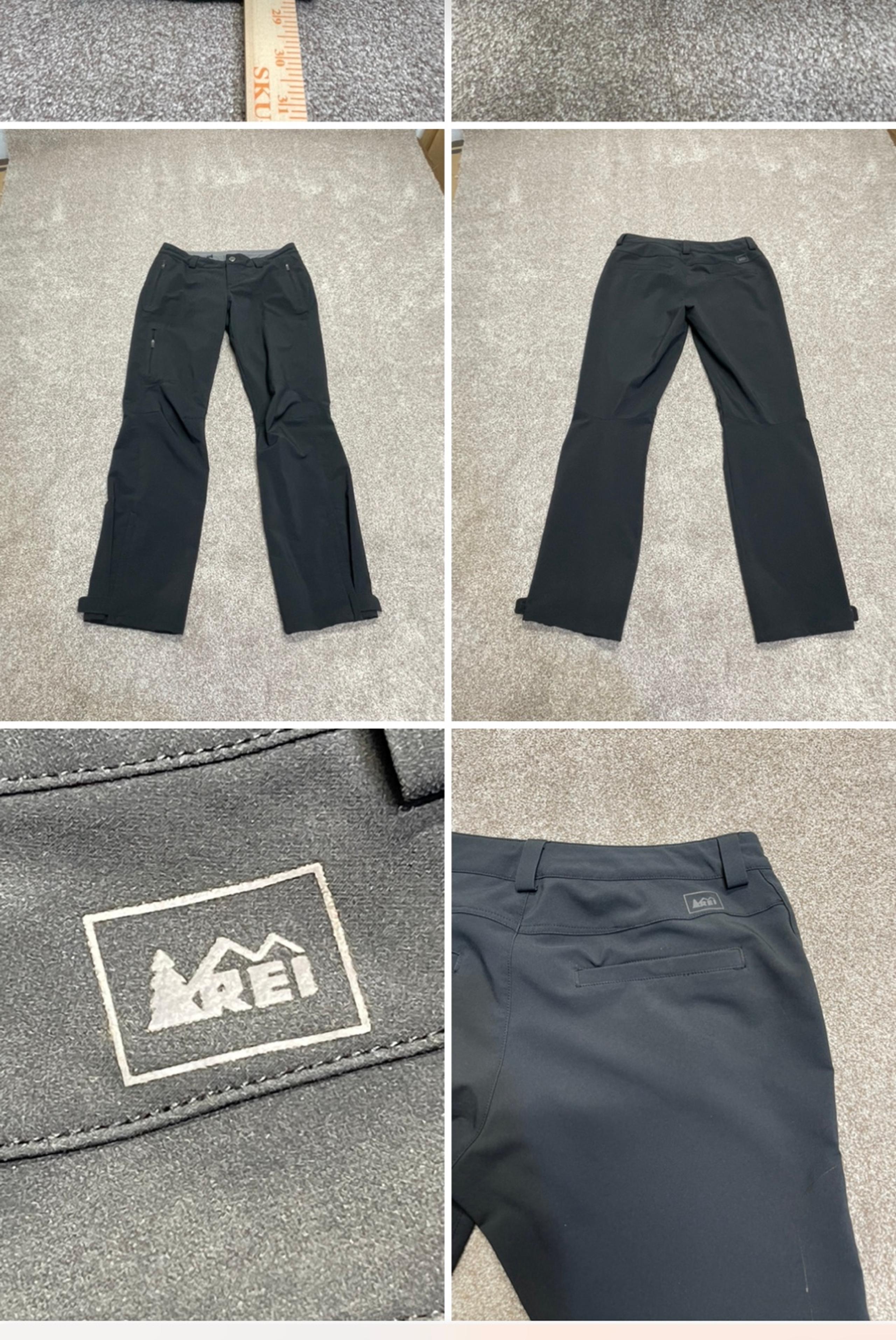 Rei womens hiking cargo pants sz 4P black outdoor trousers