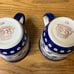 Pottery Beautiful handmade Polish teapot in cobalt blue decorated with cups