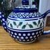 Pottery Beautiful handmade Polish teapot in cobalt blue decorated with cups
