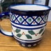 Pottery Beautiful handmade Polish teapot in cobalt blue decorated with cups