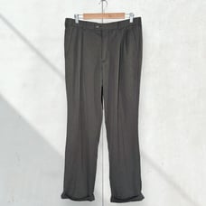 PERRY ELLIS PORTFOLIO Pleated Dress Pants Cuffed Trousers Straight Leg Brown 32