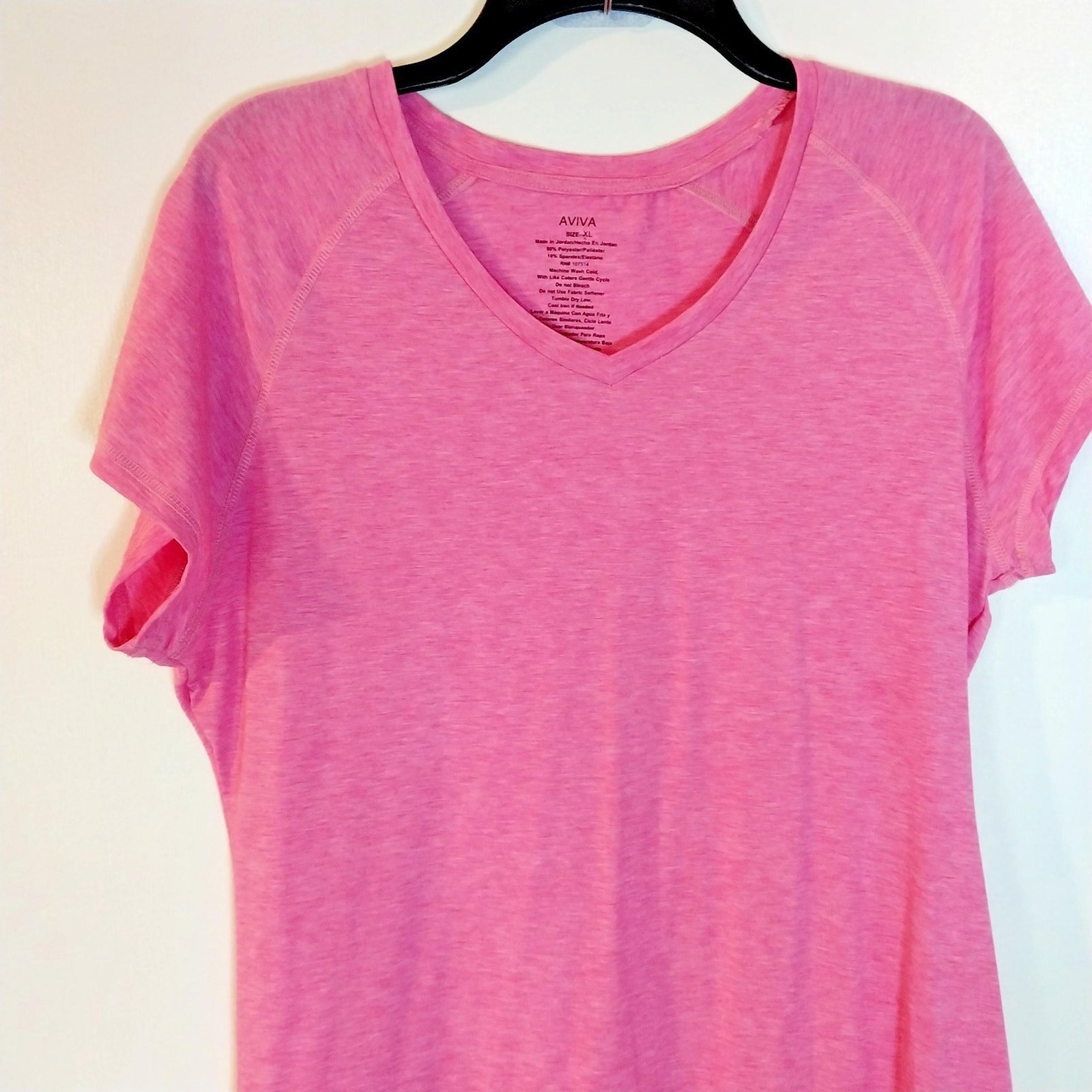 AVIVA BRAND Woman's XL PERFORMANCE TEE Short Sleeve Pink T-Shirt / #3151