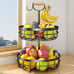 SAYZH 2-Tier Fruit Basket Bowl Vegetable Storage with Dual Banana Tree Hanger a