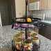 SAYZH 2-Tier Fruit Basket Bowl Vegetable Storage with Dual Banana Tree Hanger a