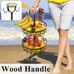 SAYZH 2-Tier Fruit Basket Bowl Vegetable Storage with Dual Banana Tree Hanger a