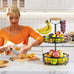 SAYZH 2-Tier Fruit Basket Bowl Vegetable Storage with Dual Banana Tree Hanger a