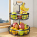 SAYZH 2-Tier Fruit Basket Bowl Vegetable Storage with Dual Banana Tree Hanger a
