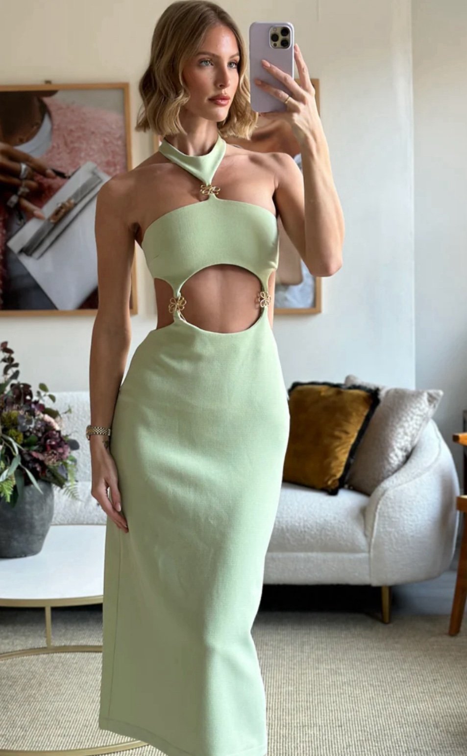 cult gaia dress olivia gown dress jade NWT(rare)