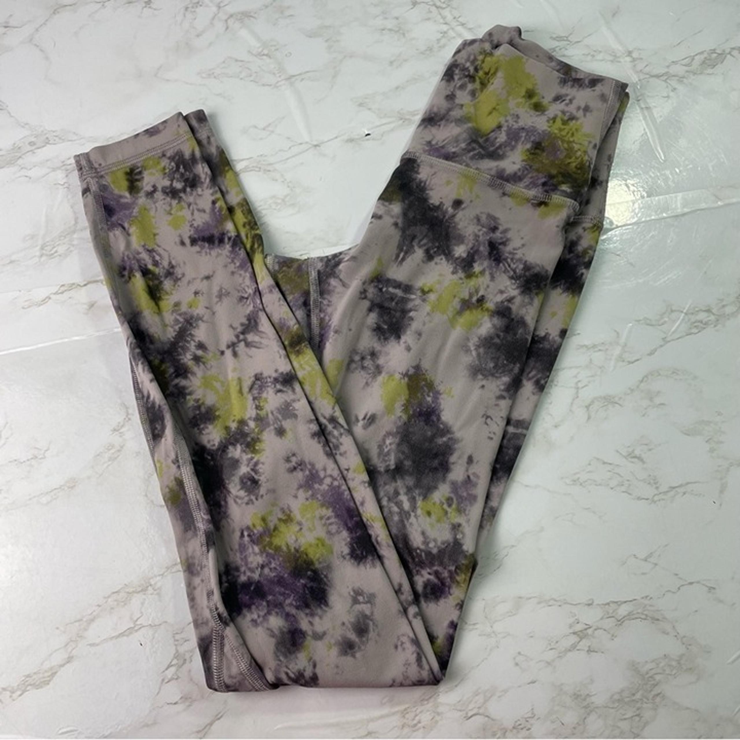 lululemon Align High-Rise Crop  Radial Tie Dye Mauve Grey Multi Womens Size 4