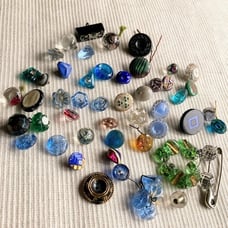 Group of 50+ Vintage Glass Buttons Grab Bag