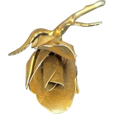 Giovanni Gold Tone Rose Flower Brooch Pin Vintage Floral Jewelry Elegant Design