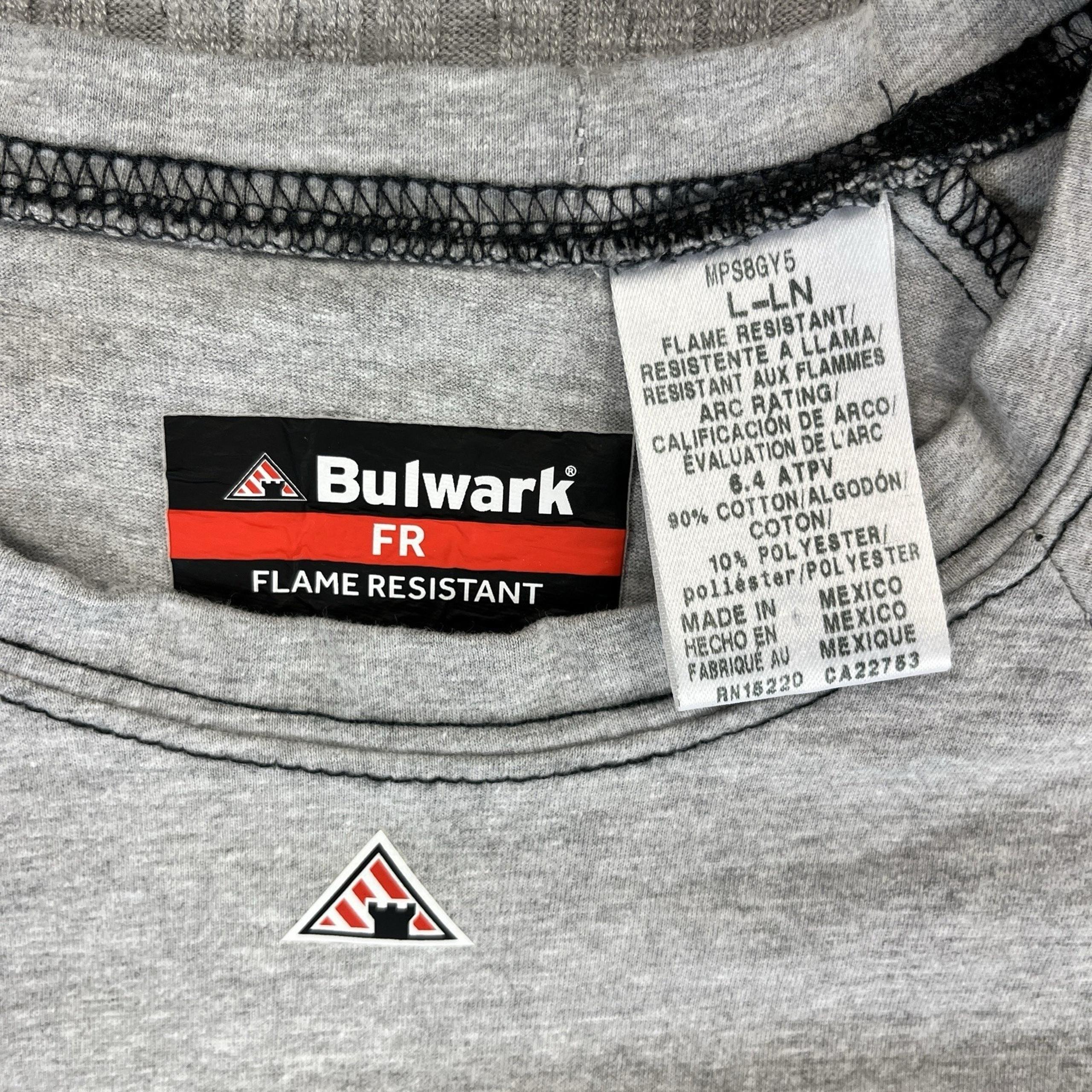 Bulwark Flame Resistant Long Sleeve Men Large Outdoor Shop Work T-Shirt