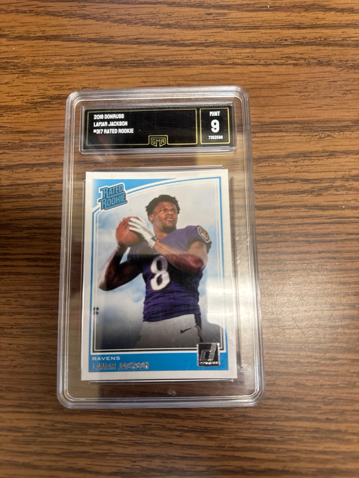 2018 Donruss Lamar Jackson Rated Rookie #317 gma 9