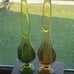 Vintage Fat Amber Viking 6 Pedal Swung Vase
