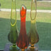 Vintage Fat Amber Viking 6 Pedal Swung Vase