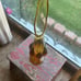 Vintage Fat Amber Viking 6 Pedal Swung Vase