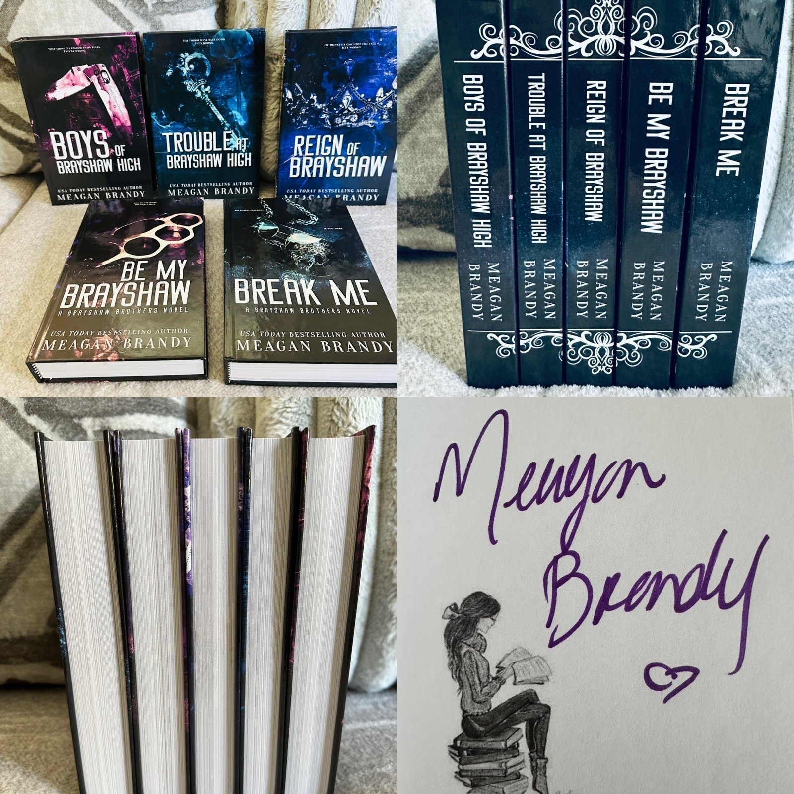 Hardcover signed special edition Complete Brayshaw series by Meagan Brandy