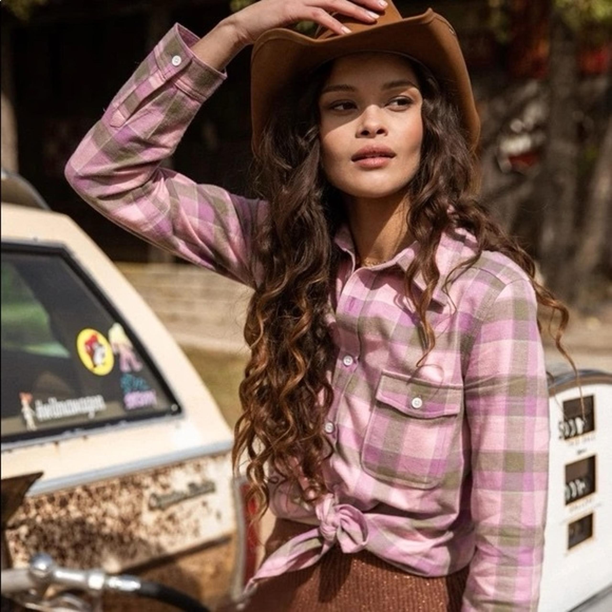 Spell & The Gypsy Top Maverick Flannel Button Down Shirt Lilac XXS NWT New