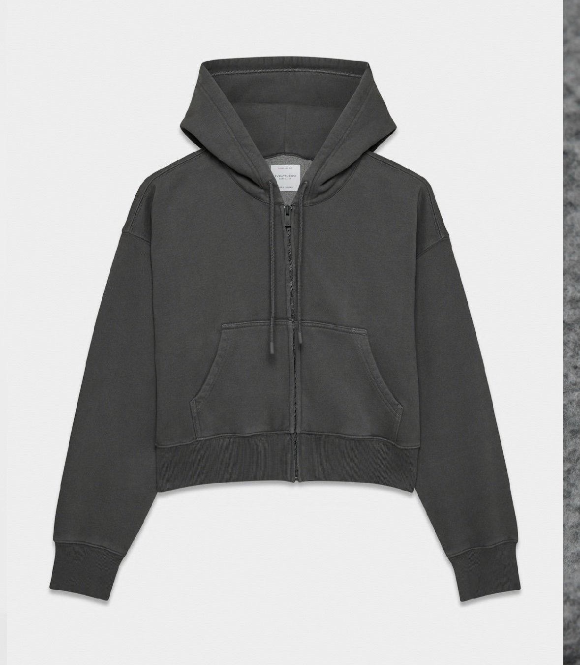 Aritzia Cozy Sweatfleece Zip Hoodie Faded Black