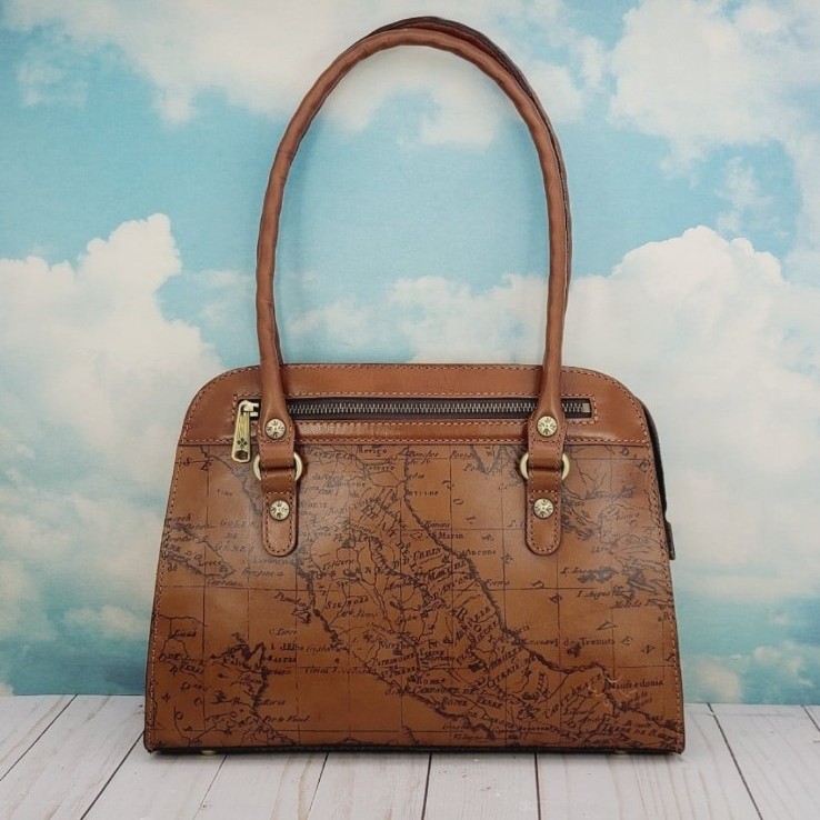 Patricia Nash Calvi Satchel Signature Map NEW