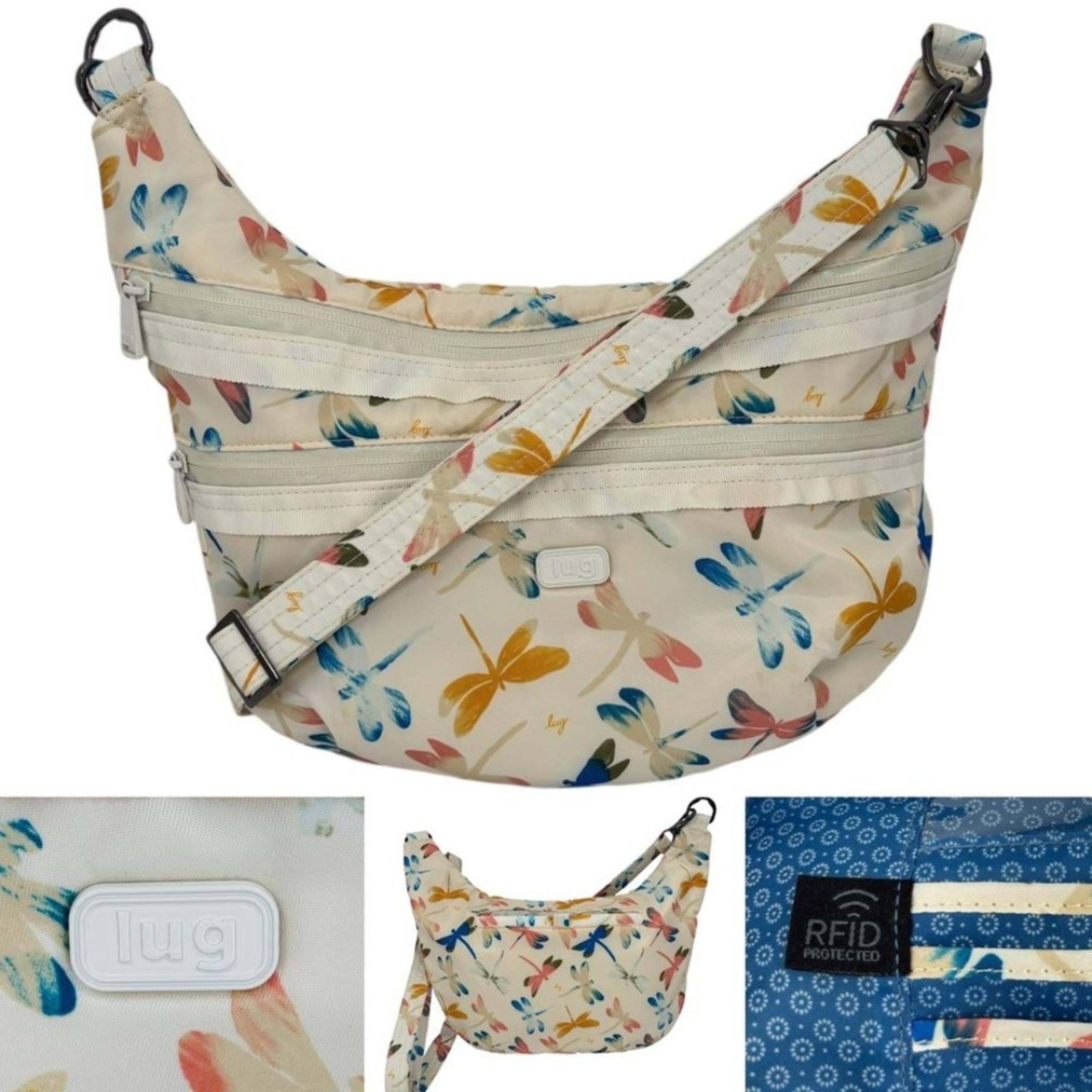 Lug Hippy Crossbody Shoulder RFID Bag Dragonfly Print