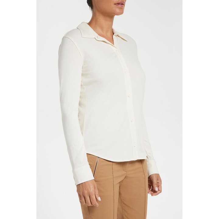 ANATOMIE Tania Top Long Sleeve Shirt Women's Size Large Ivory Button Up