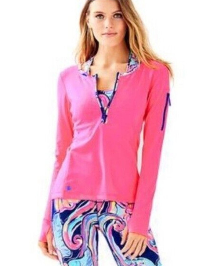 Lilly Pulitzer Pink Athletic Luxletic Long Sleeve Kona Sunguard Top