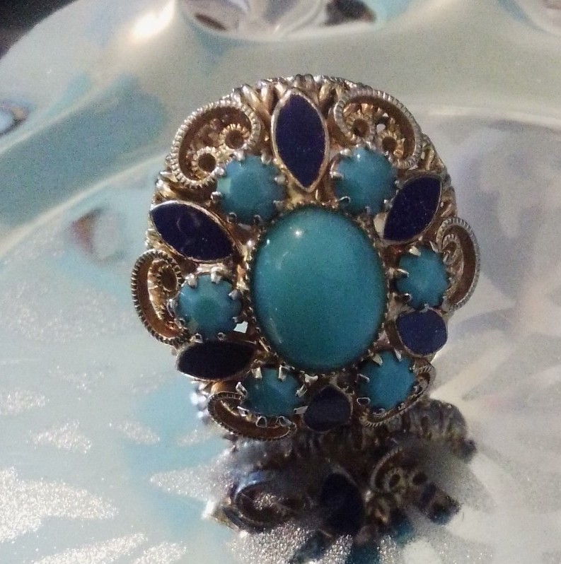 very rare blue sleeping beauty turquoise ring 5ctw