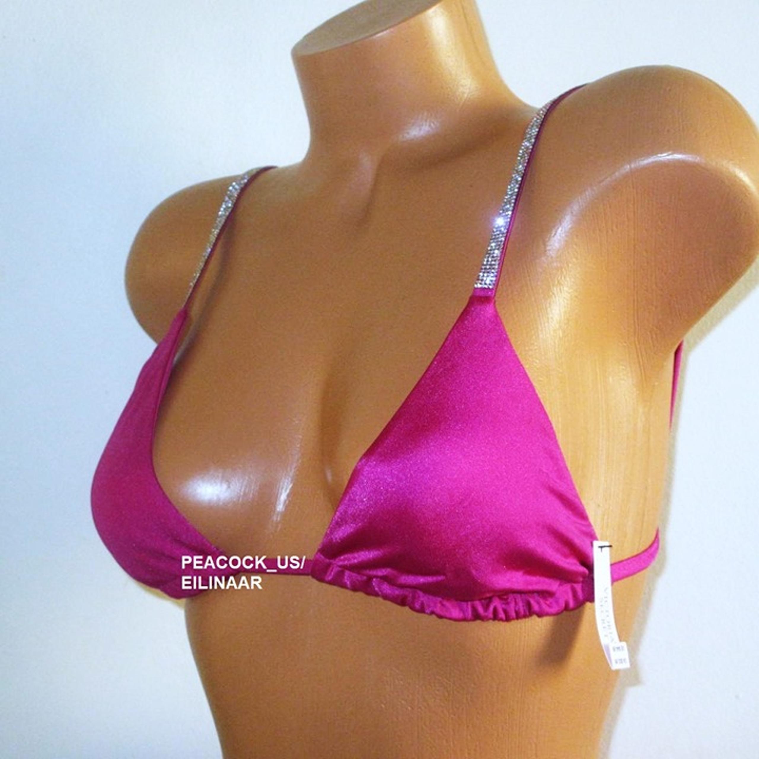 Victoria Secret Swim Shine Strap Triangle Bikini Top EXTRA-LARGE Hot Pink nwt XL
