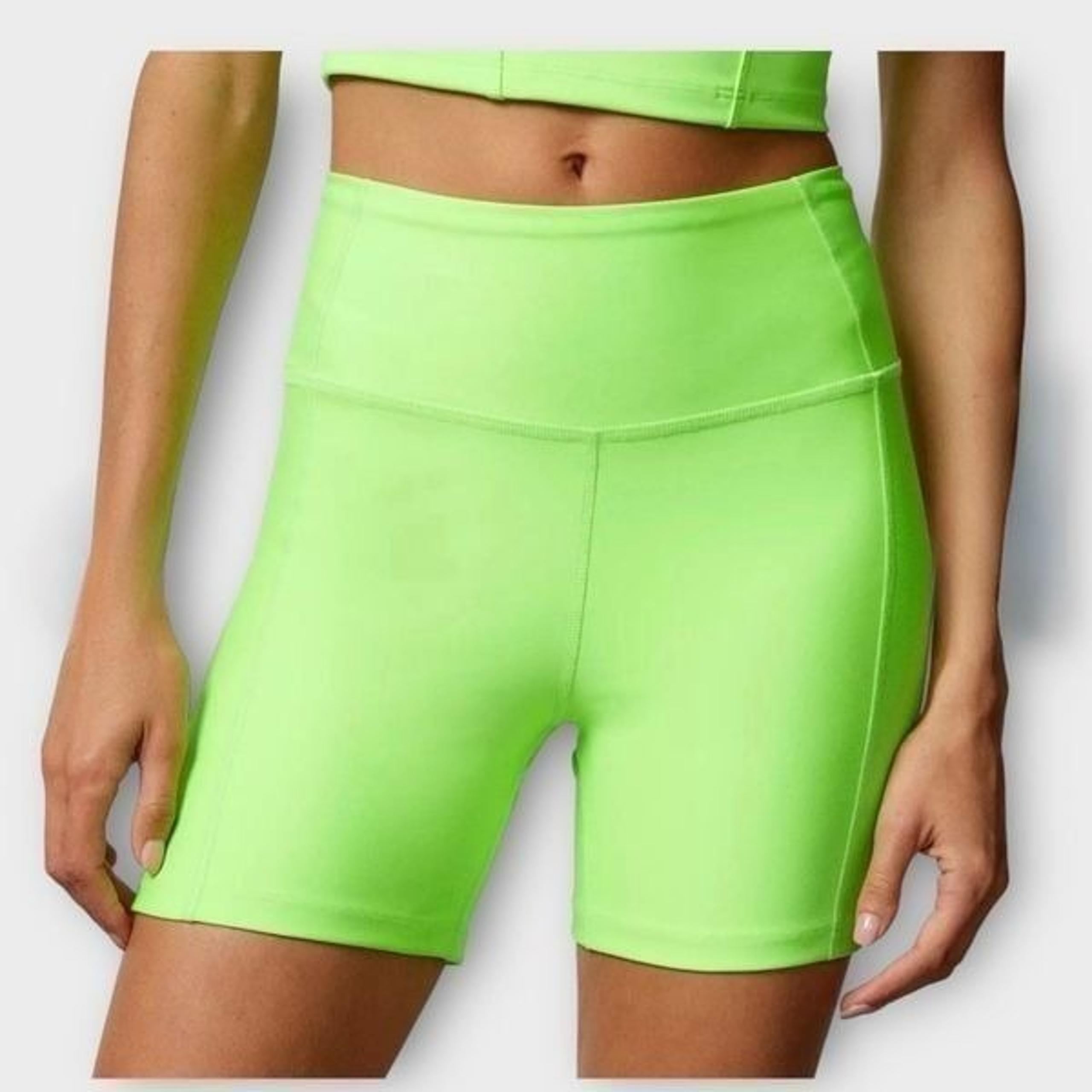 Year Of Ours High Waist Biker Short In Neon Lime Women’s Size M