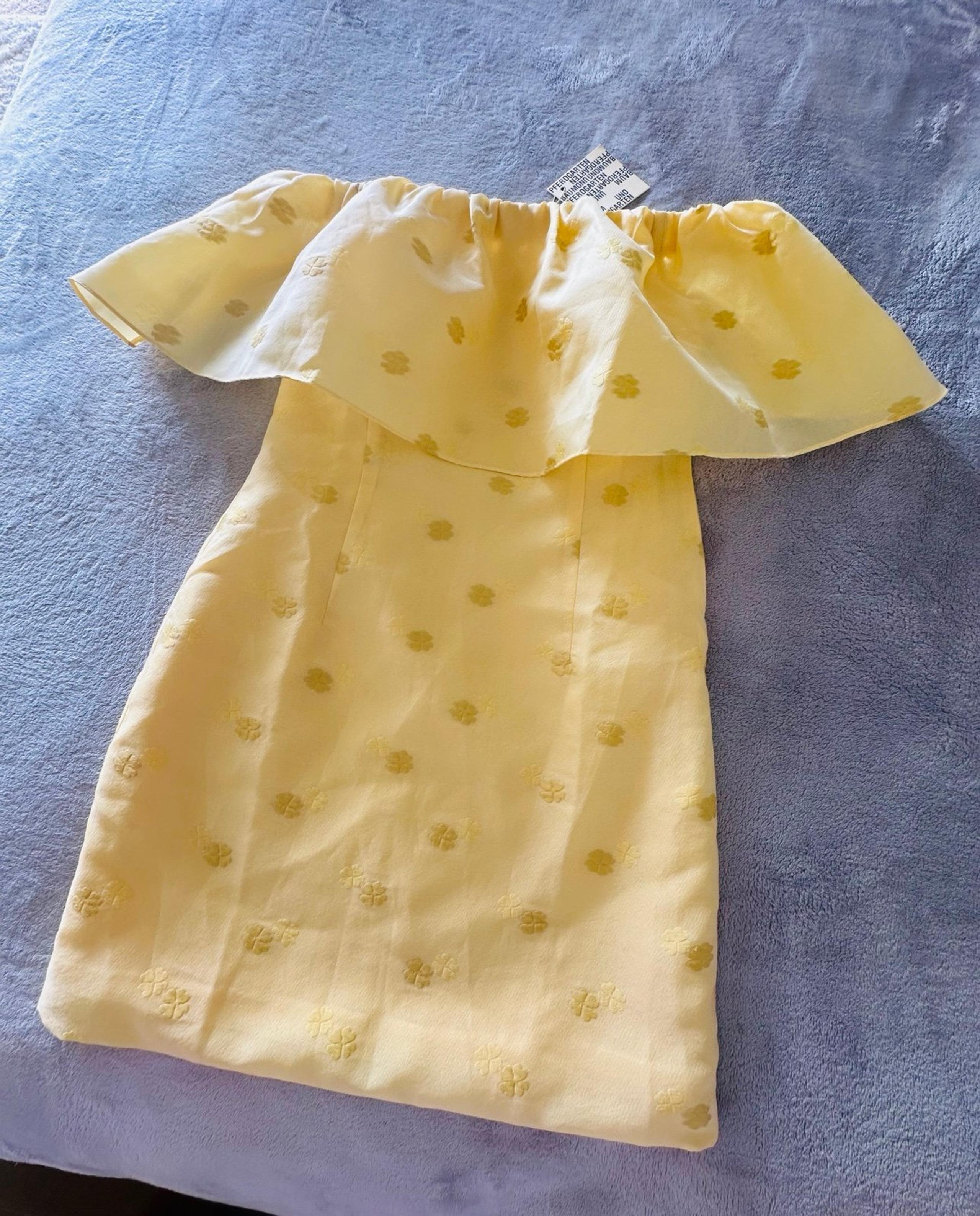 Baum Und Pferdgarten Womens Yellow Alice Off The Shoulder Pencil Dress S $250