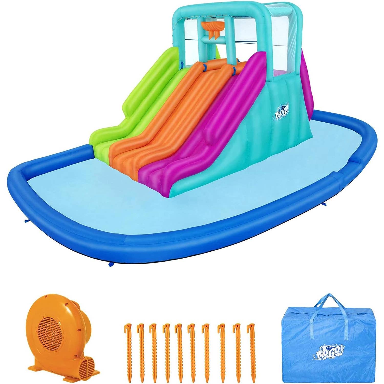 NEW IN BOX - BESTWAY H2OGO! Triple Splash Kids Inflatable Water Park - 22' LONG