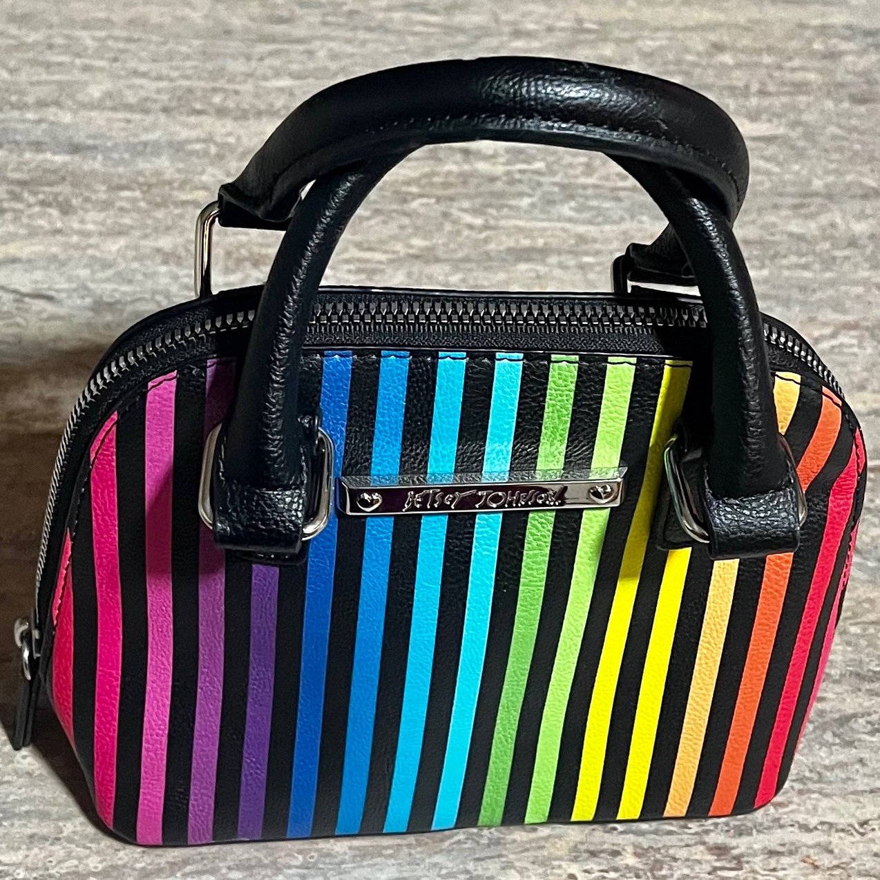 Betsey Johnson Colorful Striped Handbag/ Satchel
