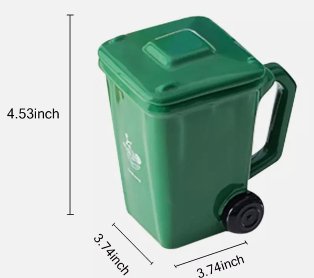 Coffee cup in the shape of a trash can