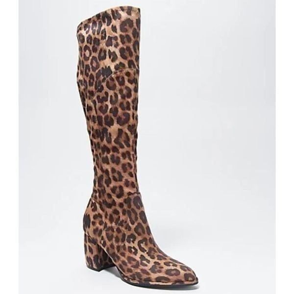 Marc Fisher Boots Women’s Over The Knee Pointed Toe Leopard Print Size 6 New