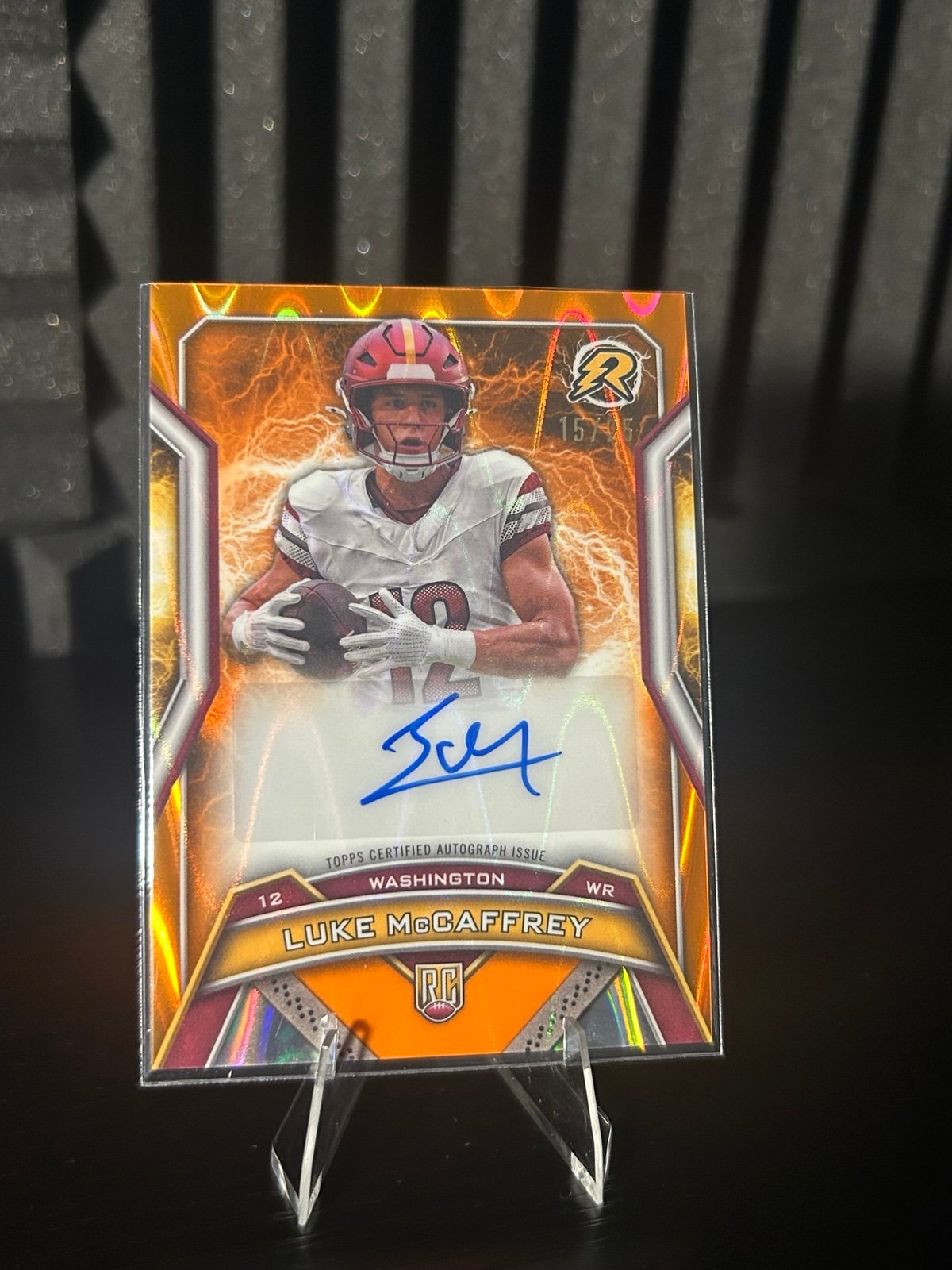 NFL Topps Washington Commanders Luke McCaffrey Auto Rookie Card #d /25!