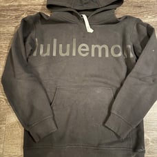 Lululemon black logo word mark hoodie