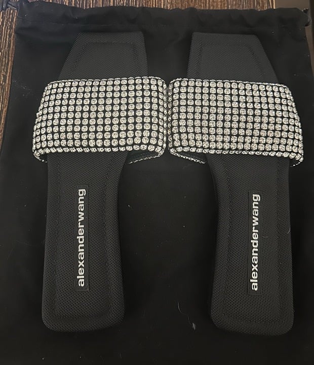 AUTHENTIC Alexander Wang Anya Crystal Slide Sandals - IT39