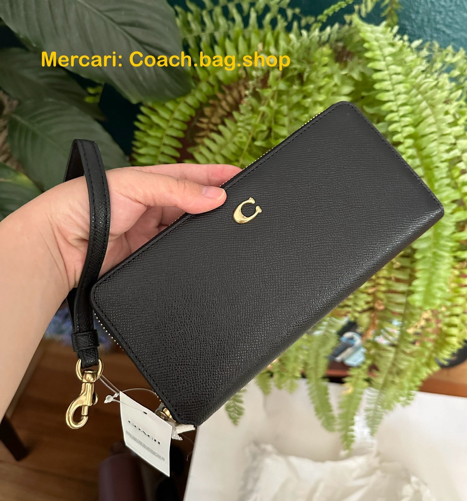 NWT - COACH Continental Wallet - Crossgrain leather - BLACK