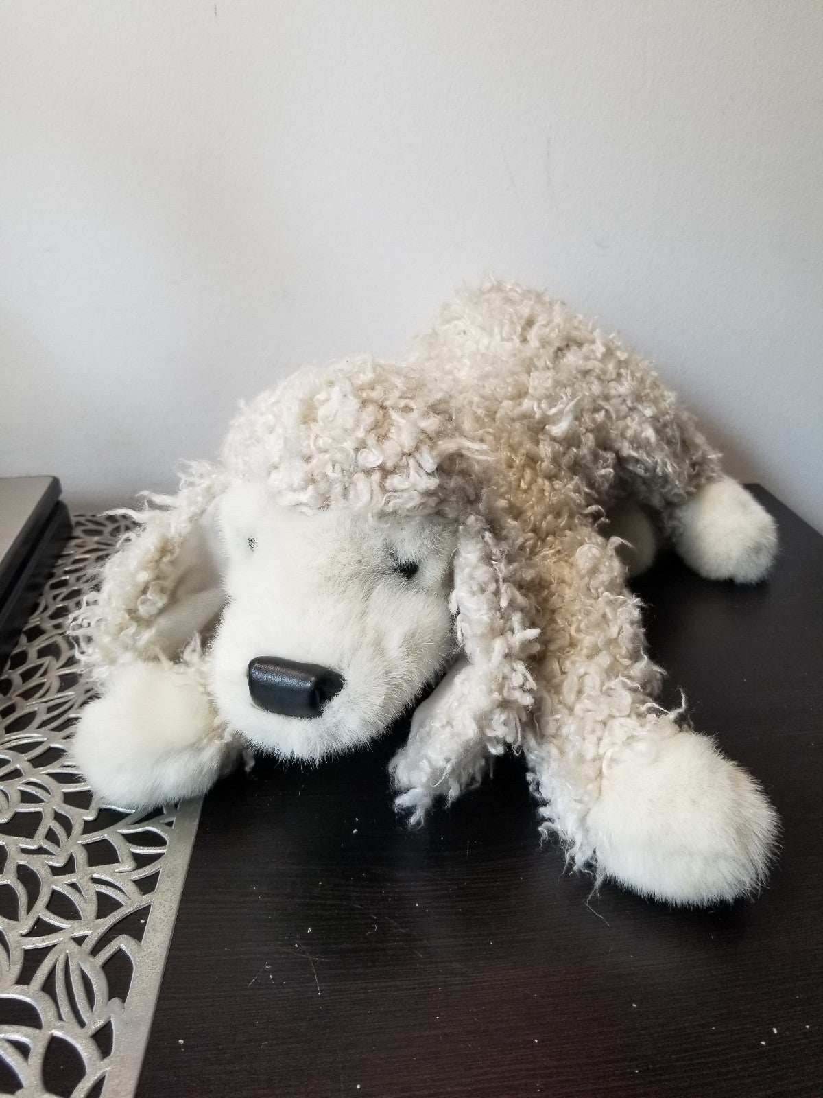 Folkmanis Curly White Poodle Full Body Puppet.