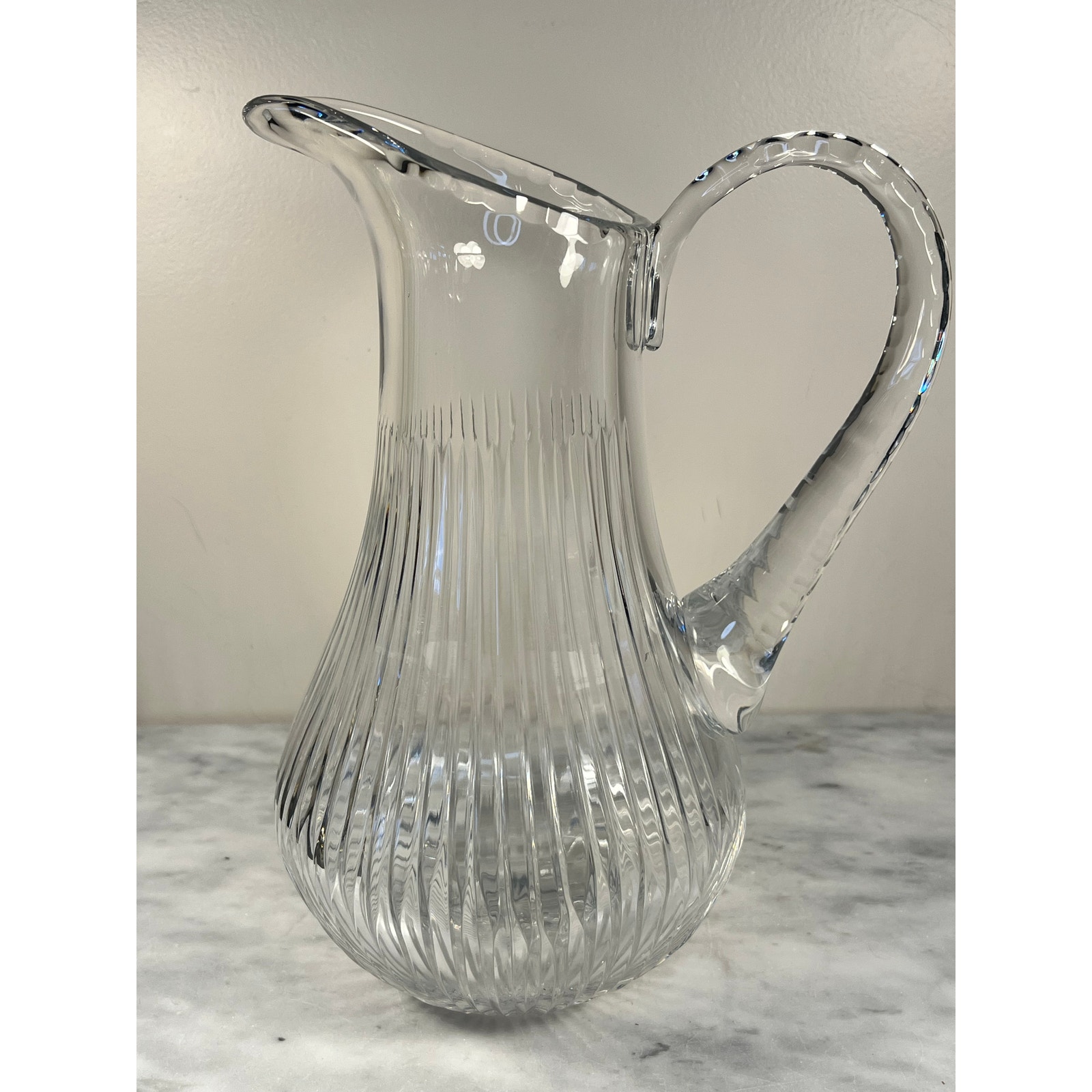 Badash Pitcher Crystal Alice Fluted Carafe Cut Glass Poland BARWARE Pitcher