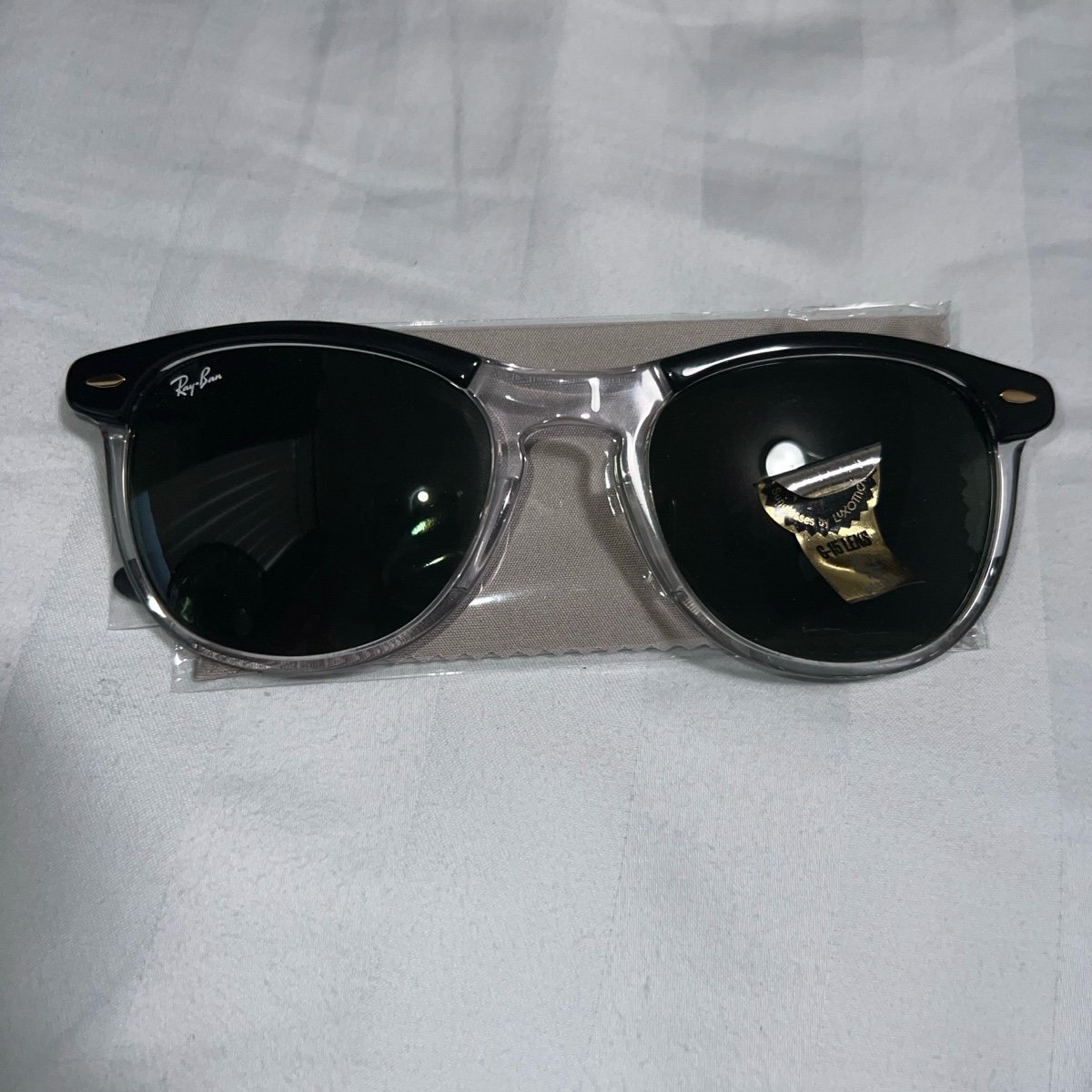 Ray-Ban RB2398 Polished Black on Transparent Green Sunglasses Eagle Eye